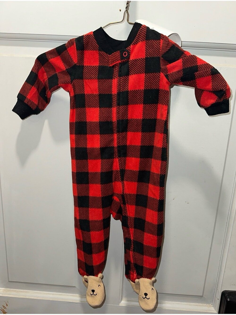 Carter buffalo plaid onesie size 9M